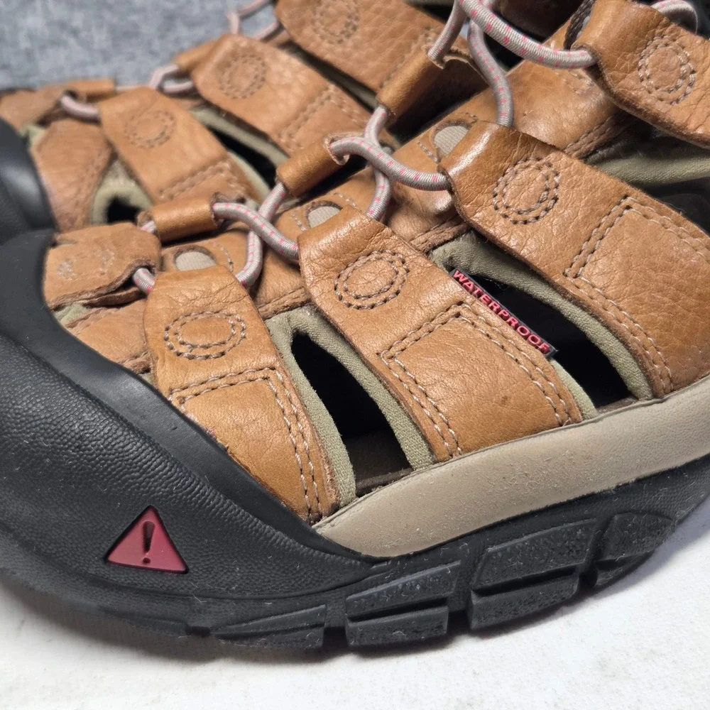 Keen Newport H2 Waterproof Hiking Sandals Brown Leather Pink Womens 10